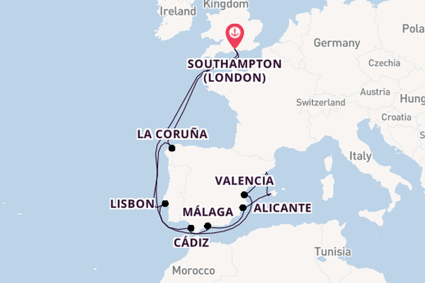 Western Mediterranean from Southampton, England with the MSC Virtuosa