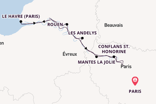 Seine ab Paris, Frankreich auf der Amadeus Diamond