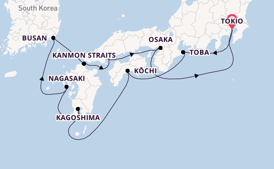 Japan vanaf Tokio, Japan met de Diamond Princess