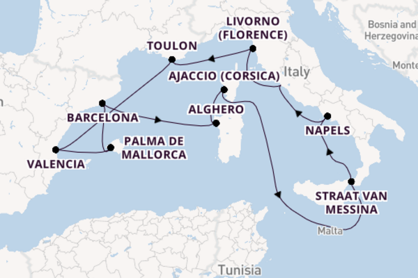 Cruise met Cunard naar het charmante Civitavecchia (Rome)