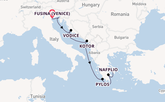 Eastern Mediterranean from Fusina (Venice) with the Seabourn Ovation 