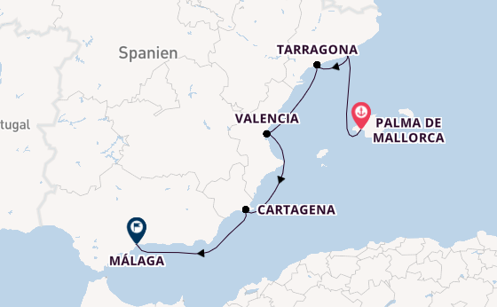 Westliches Mittelmeer ab Palma de Mallorca, Spanien auf der SEA CLOUD SPIRIT