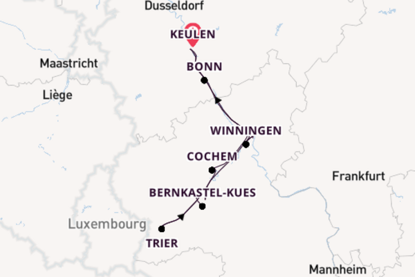 Rijn vanaf Keulen, Duitsland met de Annika