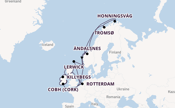 British Isles from London (Dover), England, United Kingdom with the Nieuw Statendam