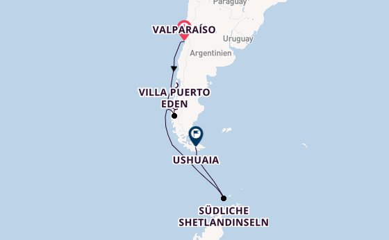 Südamerika ab Valparaíso, Chile auf der MS Fridtjof Nansen