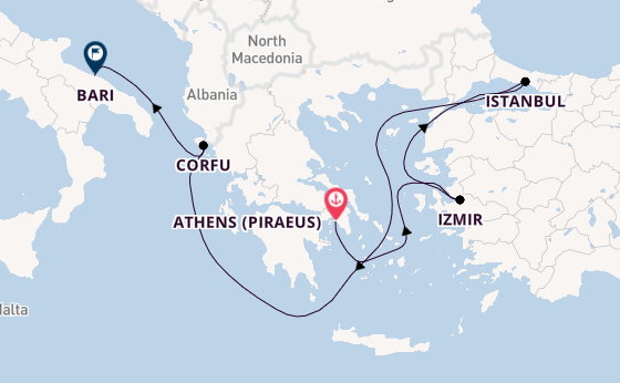 Mediterranean Sea from Australia with the MSC Lirica