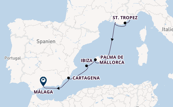 Westliches Mittelmeer ab Nizza, Frankreich auf der SEA CLOUD II