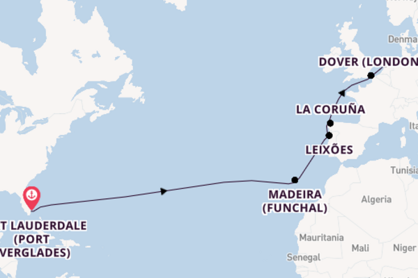 Transatlantic from Fort Lauderdale (Port Everglades), Florida, USA with the Celebrity Eclipse