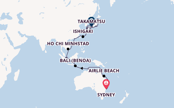 Oost-Azië vanaf Sydney, Australië met de Azamara Pursuit