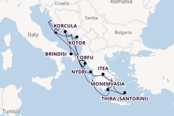 Oostelijke Middellandse Zee vanaf Dubrovnik, Kroatië met de Seabourn Quest