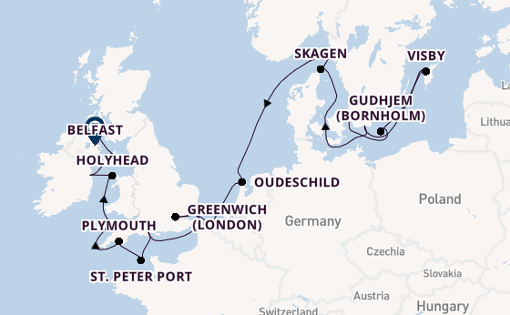 British Isles from Copenhagen, Denmark with the Seabourn Venture