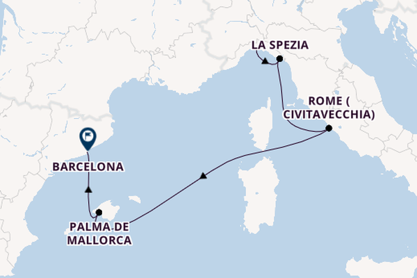 Western Mediterranean from Genoa, Italy with the MSC Grandiosa