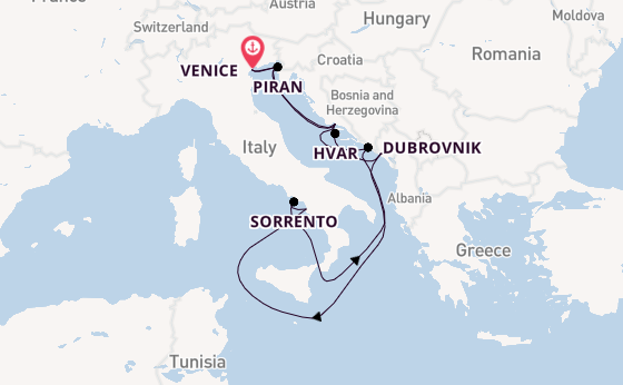 Mediterranean Sea from Venice, Italy with the Silver Ray