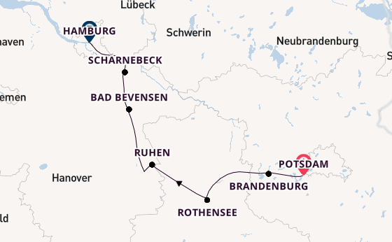 Elbe ab Potsdam, Deutschland auf der KATHARINA VON BORA