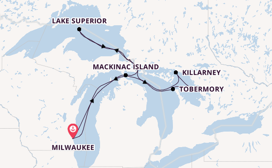 North America from Milwaukee, Wisconsin, USA with the HANSEATIC inspiration