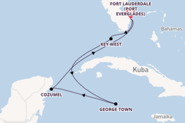 Herrliche Kreuzfahrt über Key West nach Fort Lauderdale