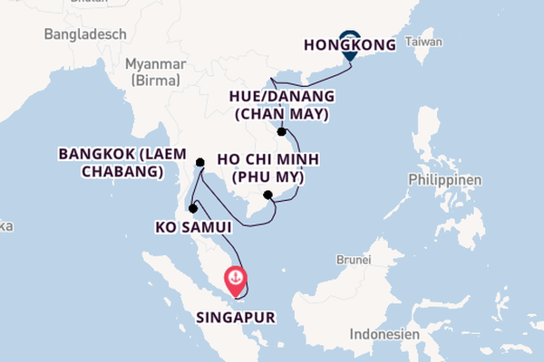 Südostasien ab Singapur, Singapur auf der Celebrity Solstice