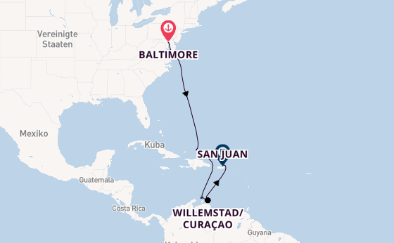 Karibik ab Baltimore, USA auf der Vision of the Seas