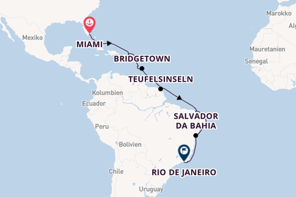 Südamerika ab Miami auf der Seven Seas Mariner