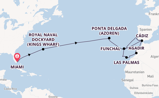 Transatlantik ab Miami auf der Seven Seas Prestige