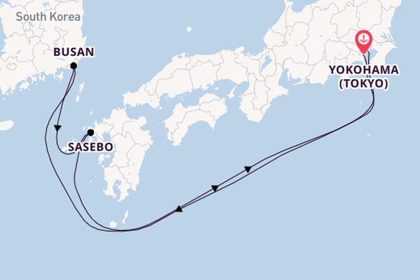 Japan from Yokohama (Tokyo), Japan with the MSC Bellissima