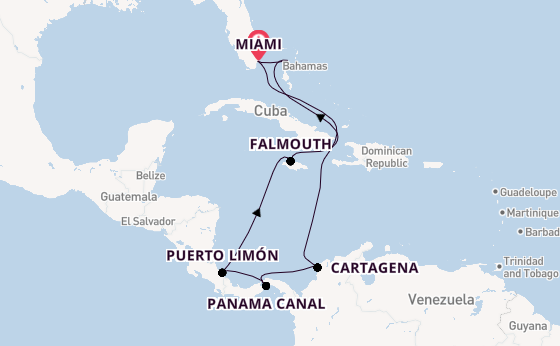 Central America from Miami, Florida with the Norwegian Gem