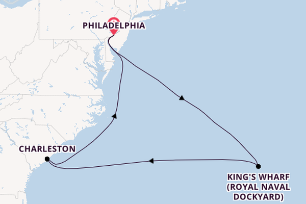 East Coast USA from Philadelphia, Pennsylvania, USA with the Norwegian Jewel