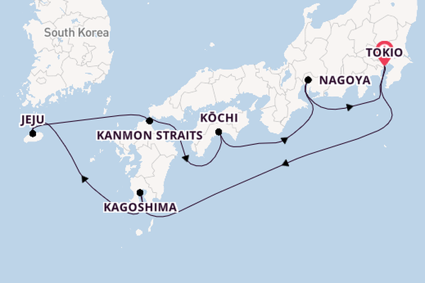 Japan vanaf Tokio, Japan met de Sapphire Princess