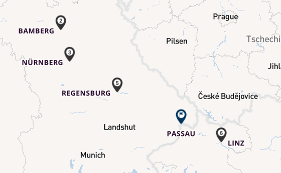 Donau ab Nürnberg, Deutschland auf der Adora