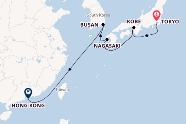 Voyage with the Costa Serena to Hong Kong from Tokyo