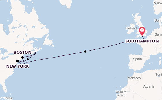Transatlantic from Southampton, England with the Queen Mary 2