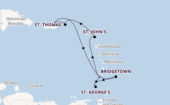 Caribbean vanaf San Juan, Puerto Rico met de Vision of the Seas