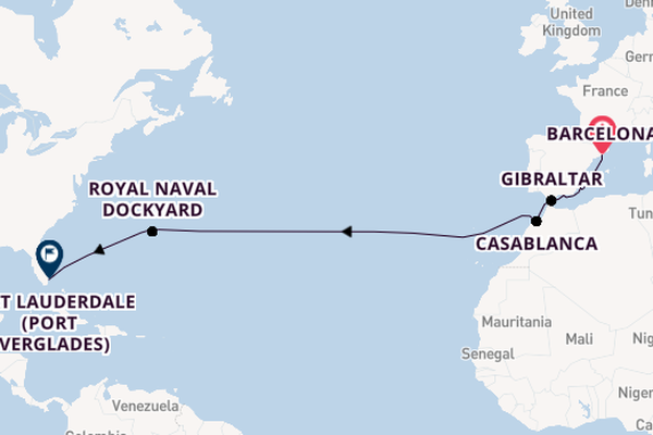 Transatlantic from Barcelona, Spain with the Oosterdam