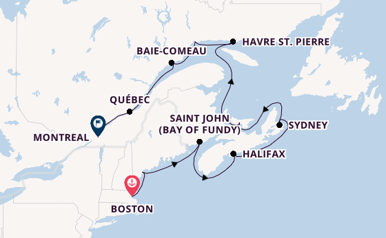 Nieuw-Engeland vanaf Boston, Verenigde Staten met de Vista