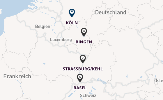 Rhein ab Bonn, Deutschland auf der Asara