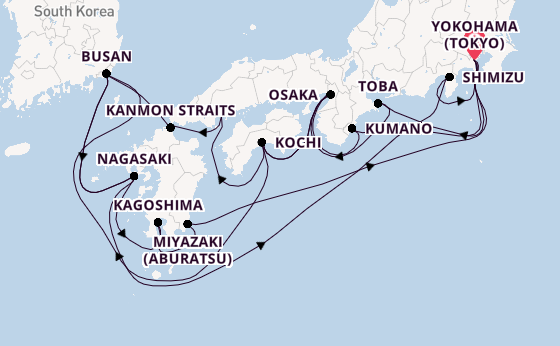 Japan from Yokohama (Tokyo), Japan with the Diamond Princess