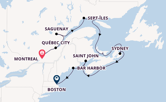 East Coast USA from Montreal, Canada with the Seven Seas Splendor