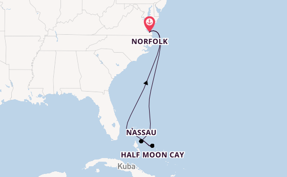 Karibik ab Norfolk, USA auf der Carnival Sunshine