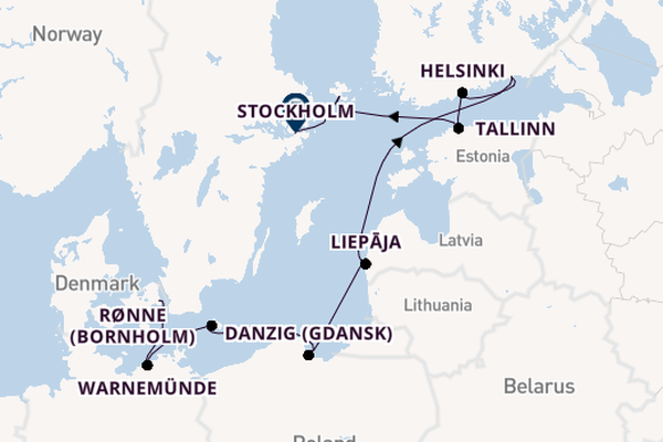 Baltic Sea from Copenhagen, Denmark with the Azamara Quest