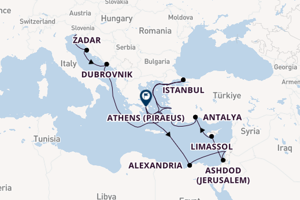 Mediterranean Sea from Trieste, Italy with the Nieuw Amsterdam