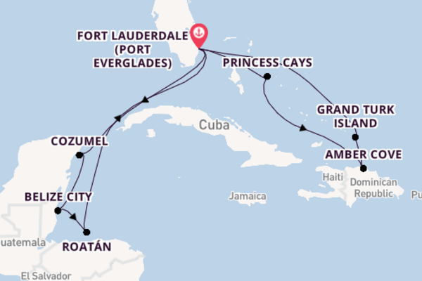 15 day cruise on board the Sun Princess from Fort Lauderdale (Port Everglades)