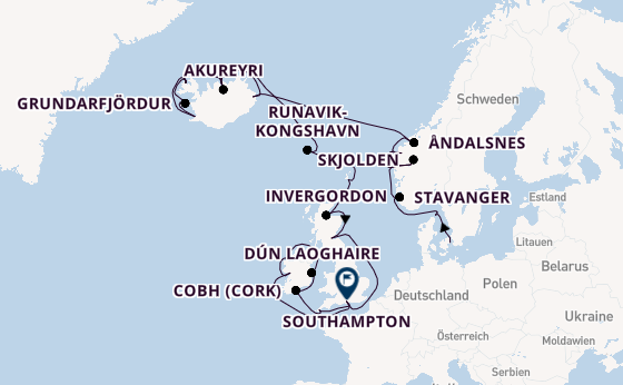 Britische Inseln ab Kopenhagen, Dänemark auf der Caribbean Princess
