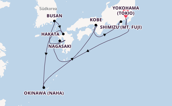 Japan ab Yokohama (Tokio), Japan auf der Celebrity Solstice