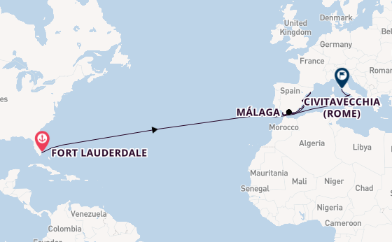 trans-Atlantisch vanaf Fort Lauderdale, Verenigde Staten met de Zuiderdam