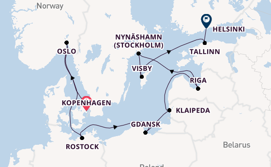 Noorwegen vanaf Kopenhagen, Denemarken met de Norwegian Jewel
