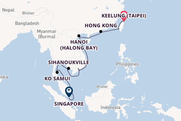 South East Asia from Keelung (Taipei), Taiwan with the Norwegian Spirit 