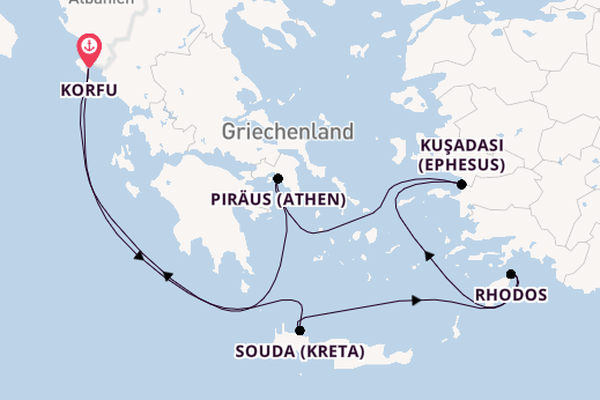 Östliches Mittelmeer ab Korfu, Griechenland auf AIDAblu