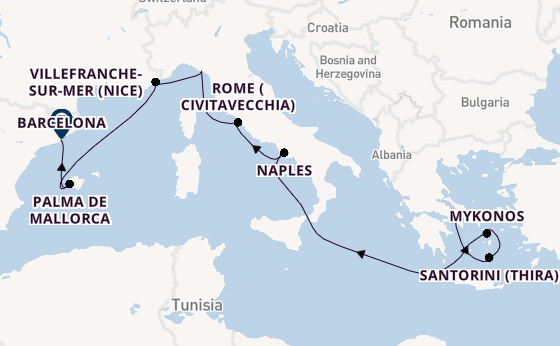 Mediterranean from Piraeus (Athens), Greece with the Celebrity Eclipse