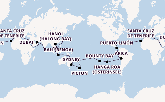 MSC Weltreise 2028 ab Barcelona, Spanien