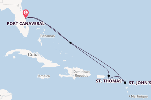 Caribbean vanaf Port Canaveral, Verenigde Staten met de Adventure of the Seas